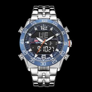 Reloj digital analógico de cuarzo para hombre KT Reloj de pulsera deportivo de moda de lujo 50M Relojes de banda de acero inoxidable impermeables para hombres Business301z