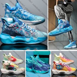 KT7 Ciment Bubble Basketball Chaussures Mens Designer New Student Sneakers Practical Camouflage Blue Red Pink Green Outdoor Sports Training Chaussures 36-45