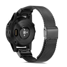 Ktab Garmin Horloge Smart Accessoires voor Garmin Fenix ​​6s 6x 6 Pro 5x 5 5 S 3HR 5 Plus Snelle Release Milanese Loop Polsband Band Strap H0915