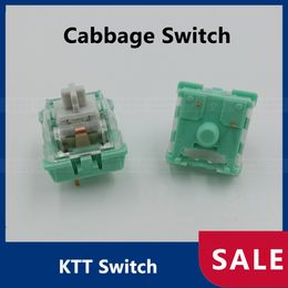 KTT Switch Cabbage Switches Mechanisch toetsenbord lineair 3pin dunne pinnen gaming compatibel met MX Switch Custom Mahjong Sound