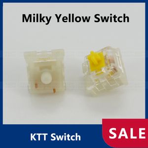 Commutateur KTT commutateurs jaune laiteux linéaire 3pin Compatible clavier mécanique jeu RGB SMD cerise bricolage personnalisé avec commutateurs MX