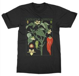 Kuakuayu HJN Chili Pepper Plant T-shirt Botanische Tuin Print Art Botany Bloom Fruit Flower T-shirt