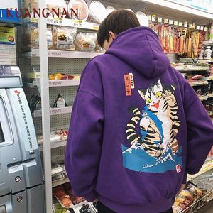 KUANGNAN Harajuku Style Épais Pulls À Capuche Japonais Streetwear Hommes À Capuche Hip Hop À Capuche Hommes Vêtements 2018 Sweat À Capuche V191028