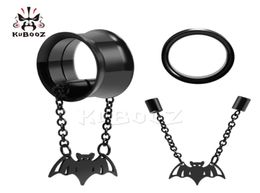 KUBOOZ chaîne de chauve-souris en acier inoxydable, jauges d'oreille d'araignée, tunnels, bijoux de corps, Piercing, boucles d'oreilles, extenseurs, civières entières de 6mm à 25m7438714