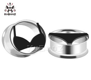 KUBOOZ acier inoxydable Bikini Logo bouchons d'oreille Tunnels bijoux de corps Piercing boucle d'oreille jauges civières extenseurs 825mm 48PCS9575444