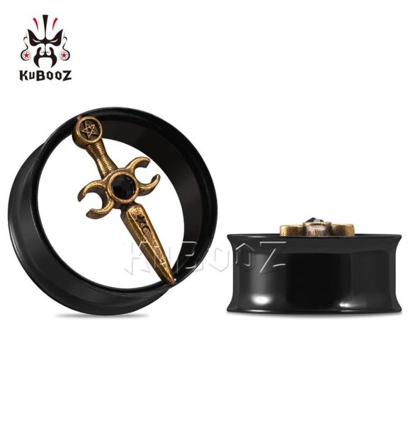 Kubooz en acier inoxydable Golden Sword Tunnels Prises de tunnels Piercing Body Bielry Designer Sagers Expanders Earge Earge entier8211315