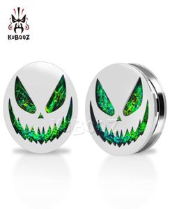 KUBOOZ Stainless Steel Halloween Pumpkin Ear Plugs Tunnels Body Jewelry Piercing Earring Gauges Stretchers Expanders 825mm 32PCS6515916