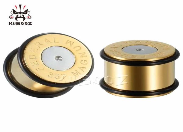 Kubooz en acier inoxydable Solid Bullet Forme d'oreille bouchons tunnels Piercing Body Bijoux Sagers entiers de 6 mm à 25 mm 36pcs9883893