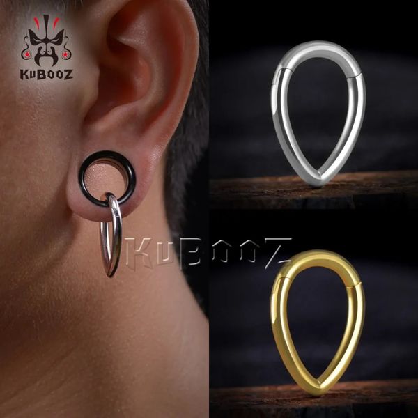 KUBOOZ élégant cuivre goutte d'eau oreille jauges de poids boucles d'oreilles Piercing corps bijoux expanseur civières m 2 pièces 240130