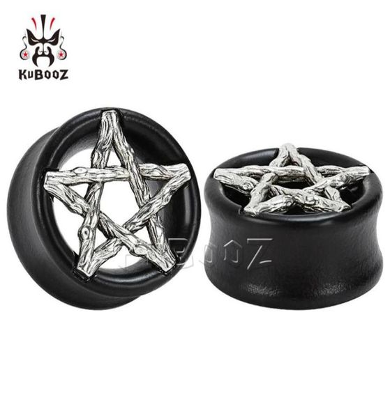 Kubooz bois ébène pentagram oreille pile tunnels bijoux joelry oreille garges extension civière entier 825 mm 32pcs255v7643304