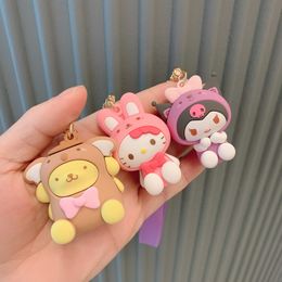 Kulomi en Cinnamoroll Leuke figurale sleutelhanger paar Auto Key hanger schooltas hangende ornament sleutelhanger