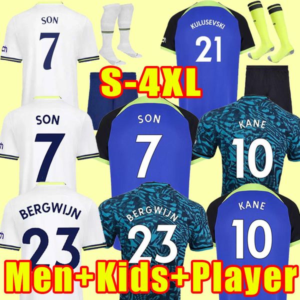 KULUSEVSKI KANE SON Maillots de football 22 23 RICHARLISON HOJBJERG PERISIC DIER 2022 2023 LUCAS TOTTEN HAM ROMERO Maillot de football SPURS Fans Version joueur Enfant Adulte