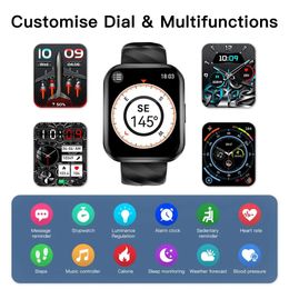 KUMI KU6 Meta montre intelligente 1.96 "Smartwatch Bluetooth appel Sport traqueur de fréquence cardiaque moniteur de pression artérielle IP68 étanche