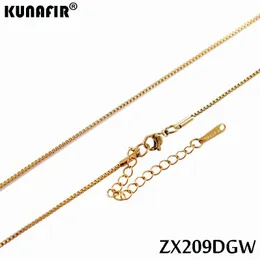 Kunafir toevoegen staartketen 1,2 mm doosketting kleine ketting gouden kleur roestvrij staal mode dames sieraden 10 st-500 pcs zx209dgw