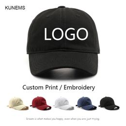 Kunems Coton Cotton Coton Capiste de baseball pour femmes et hommes Impression de diy Hat de soleil Custom brodery text Design Tamiker Mesh Hat Unisex 240423