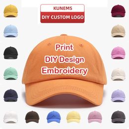 Kunems Custom Hat Embroidery Baseball Cap pour les femmes et les hommes CAPIL DE TEXT PRINT DIY CAP SUMBER SIR UNISE