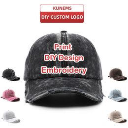 Kunems chapeau personnalisé brodé pour hommes imprimés et femmes du chapeau de baseball des femmes conception de diy chapeau de cowboy rétro de cowboy