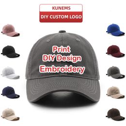 Kunems personnalise les casquettes de baseball pour les femmes et les hommes avec des chapeaux brodés de bricolage à la mode des conceptions colorées chapeaux de coton styles unisexes 240429