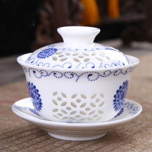 Kung Fu 10 pièces/ensemble service à thé en céramique tasse à thé bleu et blanc théière porcelaine service à thé préférence