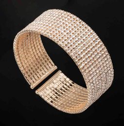 Kunjoe mode luxe élégance cristal bijoux Bracelet de mariée mariage complet strass Bracelet femme bijoux Whole2221733