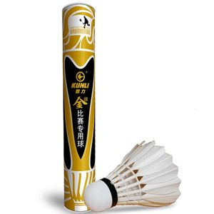 Volants de badminton Kunli kl-gold volants en plumes d'oie de qualité supérieure pour tournoi international vol durable 240108