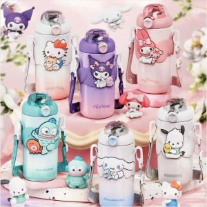 Taza termo para niños Kunomi Melody Taza de acero inoxidable 316 de calidad alimentaria con pajita