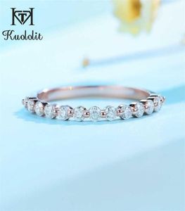 Kuoit 585 14K 10K 18K Rose Gold Bubble Ring voor Vrouwen Solitaire Ring Matching Wedding Diamonds Band Engagement 2202095431774