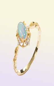 Kuololit naturel opale pierres précieuses anneaux pour les femmes 925 en argent Sterling pierre de feu couleur jaune bague de fiançailles de mariage bijoux fins Y14831618