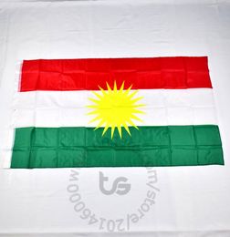 Drapeau kurde 90150cm Kurdistan Kurdish Polyester suspendu drapeau et bannières 2 côtés imprimés Home8133274