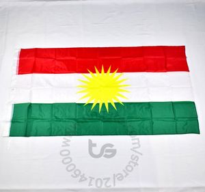 Drapeau kurde 90150cm kurdistan kurdish polyester pending drapeau et bannières 2 côtés imprimés home5931686