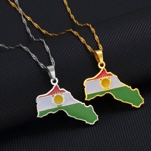 Kurdistan 14k or jaune pendentif colliers charme bijoux kurde