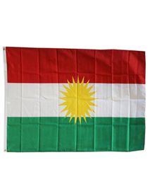 Drapeaux du Kurdistan drapeaux nationaux de pays 3039X5039ft 100D Polyester couleur vive de haute qualité avec deux œillets en laiton 9292528
