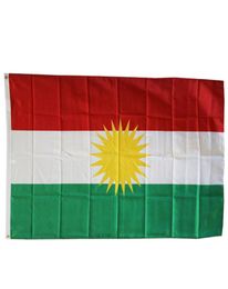 Drapeaux du Kurdistan drapeaux nationaux de pays 3039X5039ft 100D Polyester couleur vive de haute qualité avec deux œillets en laiton 1556126