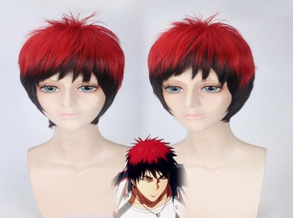 Kuroko no baloncesto Kagami taiga cosplay peluca roja de ombre negra para hombres disfraz de halloween carnaval cabello1571430