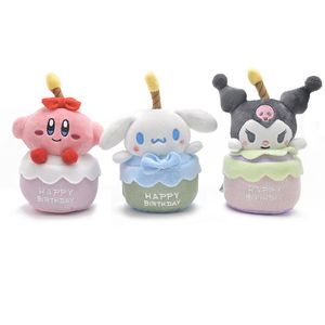 Kuromi Cake Plush Toys 11cm Cinnamoroll Kirby Cupcake Animal peluche Muñecas Fabricantes Regalo de cumpleaños para niños y niñas