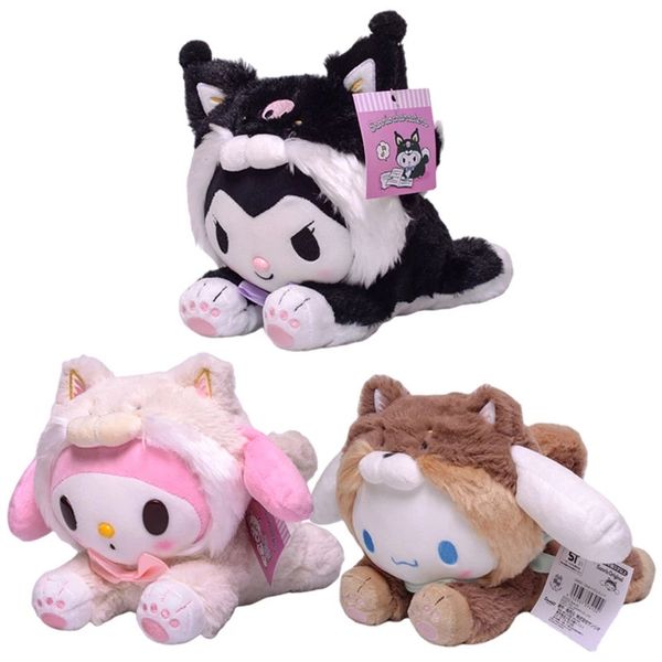 Kuromi dibujos animados animales de peluche My Melody Cinnamoroll peluche Anime Kawaii lindo suave Plushie Appease niñas muñeca juguetes regalos LT0037