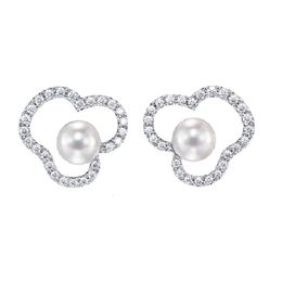 Kurshuni Cloud Pearl Ear Clip doorboorde oorrang hanger ketting set voor vrouwen luxemerk aaaaa zirkon sieraden bruiloftsfeest 231221