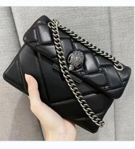 Kurt Geiger Tassen London echte schapenvacht lederen ketens kruislichaamtas kleine klep handtas 20 cm zwart gouden/zilveren ketting messenger schoudertas portemonnee aktetas