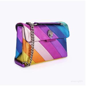 Kurt Geiger Deigner tas middelgrote Kensington schoudertassen echt lederen handtas regenboog microvezel adelaarskop luxe crossbody portemonnee met fullk