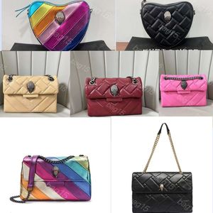 Kurt Geiger Bolso de diseñador Mujeres Eagle Heart Rainbow Bolsas 10a Kurt Geiger Cadenas de cuero de cuero Pequeño bolso de cuerpo cruzado Bolso de embrague pequeño Mini Bolsa de Diamantes