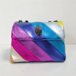 Kurt Geiger en forma de corazón Bolso de lujo Bolsas de lujo de cuero Londres Meni Mini hombro Bolso de hombro Metal Signo Pochette embrague bolsas de cadena de carro cruzado