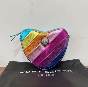 Kurt Geiger sac à main en forme de coeur sac de créateur de luxe en cuir Londres femme homme mini épaule signe en métal pochette embrayage fourre-tout chaîne bandoulière sac en jachère