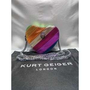 Kurt Geiger Sac à bandoulière en forme de coeur Luxe Londres Lou Designer Femmes Homme Mini Épaule Métal Signe Pochette Embrayage Fourre-tout Chaîne Sacs Soirée5