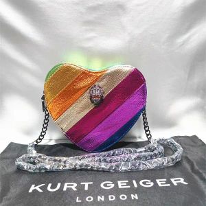 Kurt Geiger Sacs fourre-tout en forme de coeur Sac à bandoulière Sac à main Sac à main de luxe en cuir London Designers Femmes Homme Mini Sac à bandoulière en métal Signe Pochette Embrayage