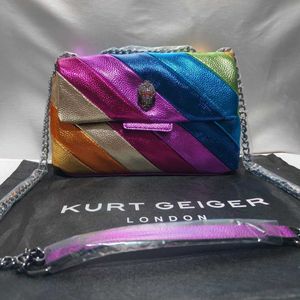 Kurt Geiger London Eagle Head Bag Dames Schouder Diagonale Straddle Schoudertassen Mini Pul Leather Rainbow Cross Body Body