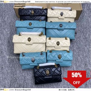 Kurt Geiger London Kensington Borsa classica da donna Lettera Argyle Vera pelle Treasure-G Borsa top designer Borse di lusso Borse in pelle di agnello con catena dorata