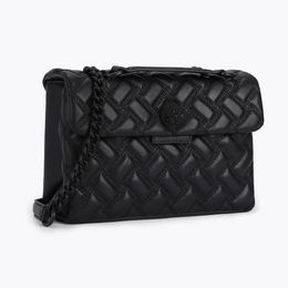 Kurt Geiger London Kensington Drench Sac à bandoulière en cuir véritable Noir avec chaînes à bandoulière Sac à main en vache Sacs messagers et sacs à main