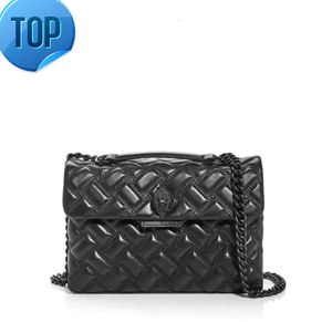 Kurt Geiger London Kensington Volledig zwart zacht lederen handtassen Luxe kettingen Schoudertas Grote crossbody portemonnee en tas G9