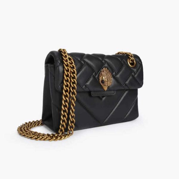 Kurt Geiger London Kensington Mini Black Gold / Silver Chains Sacs For Women Luxury Real Leather Cross Body Handsbag European and American Tide