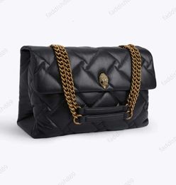 Kurt Geiger London Kensington XXL 38 cm Sacs à main en cuir souple Chaînes noires Sac à bandoulière Grand sac à main et sac à bandoulière NG6Y5